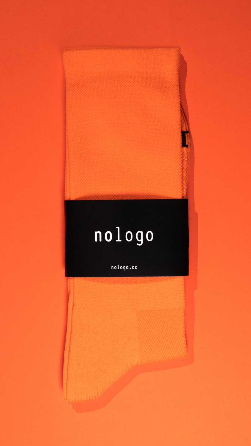 nologo-orange-cycling-socks-bg nologo orange cycling socks product photo