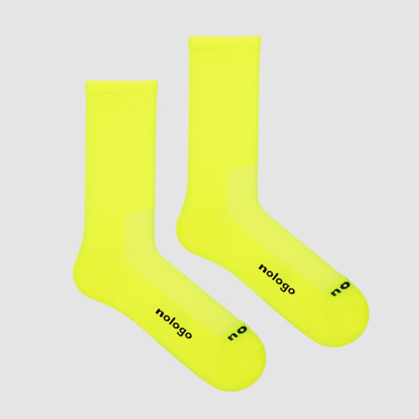 nologo fluo yellow cycling socks: timeless style and performance.